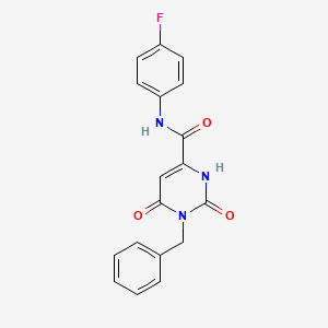 molecular formula C18H14FN3O3 B3035754 1-benzyl-N-(4-fluorophenyl)-6-hydroxy-2-oxo-1,2-dihydro-4-pyrimidinecarboxamide CAS No. 338412-74-1