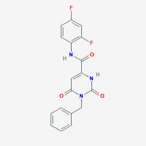 molecular formula C18H13F2N3O3 B3035755 1-benzyl-N-(2,4-difluorophenyl)-6-hydroxy-2-oxo-1,2-dihydro-4-pyrimidinecarboxamide CAS No. 338412-75-2