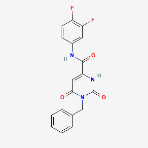 molecular formula C18H13F2N3O3 B3035756 1-benzyl-N-(3,4-difluorophenyl)-6-hydroxy-2-oxo-1,2-dihydro-4-pyrimidinecarboxamide CAS No. 338412-76-3