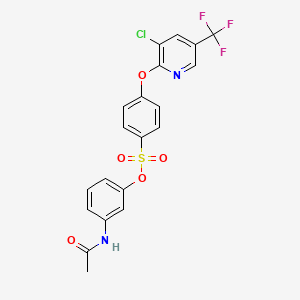 molecular formula C20H14ClF3N2O5S B3035764 3-(乙酰氨基)苯基 4-((3-氯-5-(三氟甲基)-2-吡啶基)氧基)苯磺酸盐 CAS No. 338414-10-1