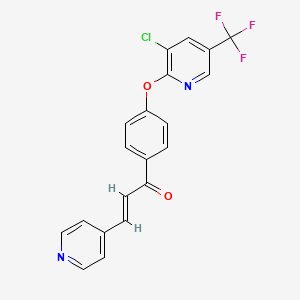 molecular formula C20H12ClF3N2O2 B3035768 1-(4-{[3-氯-5-(三氟甲基)-2-吡啶基]氧}苯基)-3-(4-吡啶基)-2-丙烯-1-酮 CAS No. 338415-74-0