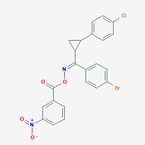 molecular formula C23H16BrClN2O4 B3035769 (Z)-[(4-bromophenyl)[2-(4-chlorophenyl)cyclopropyl]methylidene]amino 3-nitrobenzoate CAS No. 338415-76-2