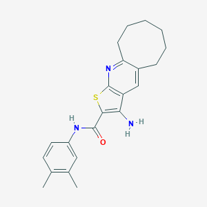 molecular formula C22H25N3OS B303577 3-amino-N-(3,4-dimethylphenyl)-5,6,7,8,9,10-hexahydrocycloocta[b]thieno[3,2-e]pyridine-2-carboxamide 
