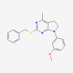 molecular formula C21H21N3OS B3035771 2-(benzylsulfanyl)-7-(3-methoxyphenyl)-4-methyl-6,7-dihydro-5H-pyrrolo[2,3-d]pyrimidine CAS No. 338416-05-0
