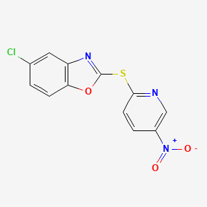 molecular formula C12H6ClN3O3S B3035777 5-氯-2-[(5-硝基-2-吡啶基)硫代基]-1,3-苯并恶唑 CAS No. 338417-19-9