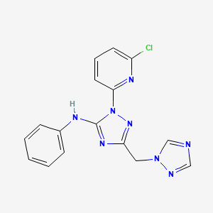 molecular formula C16H13ClN8 B3035784 1-(6-chloro-2-pyridinyl)-N-phenyl-3-(1H-1,2,4-triazol-1-ylmethyl)-1H-1,2,4-triazol-5-amine CAS No. 338418-75-0