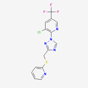 3-chloro-2-{3-[(2-pyridinylsulfanyl)methyl]-1H-1,2,4-triazol-1-yl}-5-(trifluoromethyl)pyridine