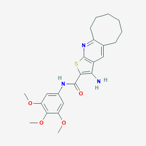 molecular formula C23H27N3O4S B303580 3-amino-N-(3,4,5-trimethoxyphenyl)-5,6,7,8,9,10-hexahydrocycloocta[b]thieno[3,2-e]pyridine-2-carboxamide 