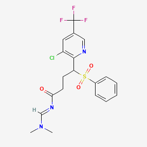 4-(benzenesulfonyl)-4-[3-chloro-5-(trifluoromethyl)pyridin-2-yl]-N-(dimethylaminomethylidene)butanamide