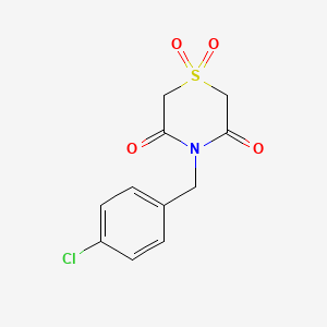 molecular formula C11H10ClNO4S B3035809 4-(4-Chlorobenzyl)-1lambda~6~,4-thiazinane-1,1,3,5-tetraone CAS No. 338421-33-3
