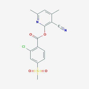 3-Cyano-4,6-dimethyl-2-pyridinyl 2-chloro-4-(methylsulfonyl)benzenecarboxylate