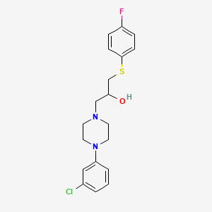molecular formula C19H22ClFN2OS B3035819 1-[4-(3-氯苯基)哌嗪基]-3-[(4-氟苯基)硫代]-2-丙醇 CAS No. 338422-09-6