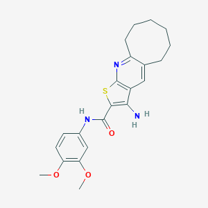molecular formula C22H25N3O3S B303582 3-amino-N-(3,4-dimethoxyphenyl)-5,6,7,8,9,10-hexahydrocycloocta[b]thieno[3,2-e]pyridine-2-carboxamide 