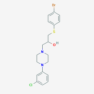 molecular formula C19H22BrClN2OS B3035821 1-[(4-Bromophenyl)sulfanyl]-3-[4-(3-chlorophenyl)piperazino]-2-propanol CAS No. 338422-17-6