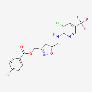 [5-[[[3-Chloro-5-(trifluoromethyl)pyridin-2-yl]amino]methyl]-4,5-dihydro-1,2-oxazol-3-yl]methyl 4-chlorobenzoate