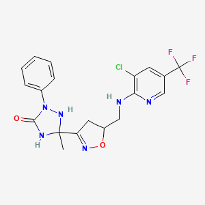 5-[5-[[[3-Chloro-5-(trifluoromethyl)pyridin-2-yl]amino]methyl]-4,5-dihydro-1,2-oxazol-3-yl]-5-methyl-2-phenyl-1,2,4-triazolidin-3-one