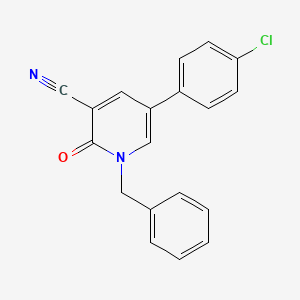 molecular formula C19H13ClN2O B3035830 1-Benzyl-5-(4-chlorophenyl)-2-oxo-1,2-dihydro-3-pyridinecarbonitrile CAS No. 338423-50-0