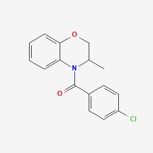 molecular formula C16H14ClNO2 B3035833 (4-氯苯基)(3-甲基-2,3-二氢-4H-1,4-苯并恶嗪-4-基)甲酮 CAS No. 338747-60-7