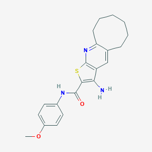 molecular formula C21H23N3O2S B303584 3-amino-N-(4-methoxyphenyl)-5,6,7,8,9,10-hexahydrocycloocta[b]thieno[3,2-e]pyridine-2-carboxamide 