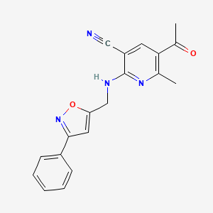 5-Acetyl-6-methyl-2-{[(3-phenyl-5-isoxazolyl)methyl]amino}nicotinonitrile