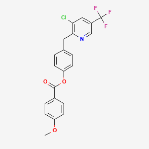 4-{[3-Chloro-5-(trifluoromethyl)-2-pyridinyl]methyl}phenyl 4-methoxybenzenecarboxylate
