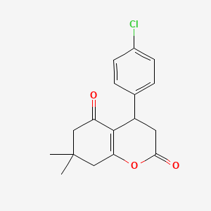 molecular formula C17H17ClO3 B3035847 4-(4-氯苯基)-7,7-二甲基-4,6,7,8-四氢-2H-色烯-2,5(3H)-二酮 CAS No. 338750-76-8