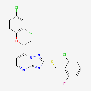 2-[(2-Chloro-6-fluorophenyl)methylsulfanyl]-7-[1-(2,4-dichlorophenoxy)ethyl]-[1,2,4]triazolo[1,5-a]pyrimidine
