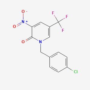 molecular formula C13H8ClF3N2O3 B3035860 1-(4-氯苄基)-3-硝基-5-(三氟甲基)-2(1H)-吡啶酮 CAS No. 338755-24-1