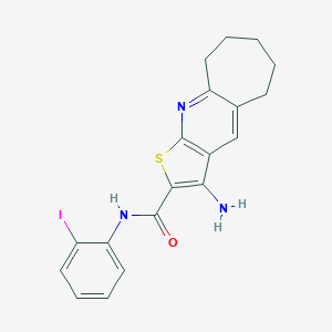 molecular formula C19H18IN3OS B303588 3-amino-N-(2-iodophenyl)-6,7,8,9-tetrahydro-5H-cyclohepta[b]thieno[3,2-e]pyridine-2-carboxamide 