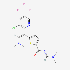 5-[(Z)-1-[3-Chloro-5-(trifluoromethyl)pyridin-2-yl]-2-(dimethylamino)ethenyl]-N-(dimethylaminomethylidene)thiophene-2-carboxamide