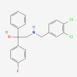 molecular formula C21H18Cl2FNO B3035889 2-[(3,4-Dichlorobenzyl)amino]-1-(4-fluorophenyl)-1-phenyl-1-ethanol CAS No. 338771-53-2