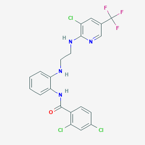 molecular formula C21H16Cl3F3N4O B3035891 2,4-dichloro-N-[2-[2-[[3-chloro-5-(trifluoromethyl)pyridin-2-yl]amino]ethylamino]phenyl]benzamide CAS No. 338772-79-5