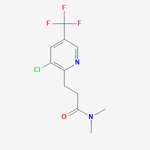 molecular formula C11H12ClF3N2O B3035895 3-(3-氯-5-(三氟甲基)-2-吡啶基)-N,N-二甲基丙酰胺 CAS No. 338773-31-2