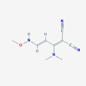 2-[(E)-1-(dimethylamino)-3-(methoxyamino)prop-2-enylidene]propanedinitrile