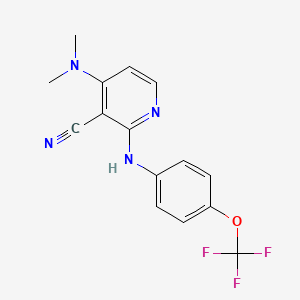 molecular formula C15H13F3N4O B3035898 4-(Dimethylamino)-2-[4-(trifluoromethoxy)anilino]nicotinonitrile CAS No. 338773-51-6