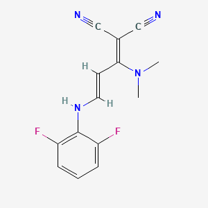 2-[(E)-3-(2,6-difluoroanilino)-1-(dimethylamino)prop-2-enylidene]propanedinitrile