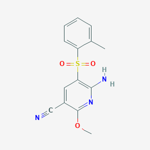 6-Amino-2-methoxy-5-((2-methylphenyl)sulfonyl)nicotinonitrile
