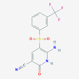 6-Amino-2-hydroxy-5-{[3-(trifluoromethyl)phenyl]sulfonyl}nicotinonitrile