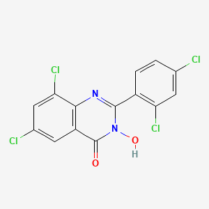 molecular formula C14H6Cl4N2O2 B3035912 6,8-二氯-2-(2,4-二氯苯基)-3-羟基-4(3H)-喹唑啉酮 CAS No. 338774-53-1