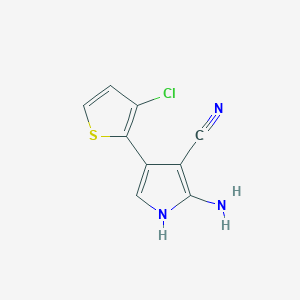 molecular formula C9H6ClN3S B3035918 2-amino-4-(3-chloro-2-thienyl)-1H-pyrrole-3-carbonitrile CAS No. 338774-94-0
