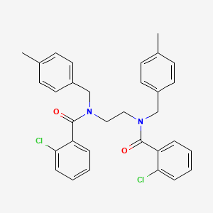 molecular formula C32H30Cl2N2O2 B3035921 2-氯-N-(2-((2-氯苯甲酰基)(4-甲基苄基)氨基)乙基)-N-(4-甲基苄基)苯甲酰胺 CAS No. 338775-55-6