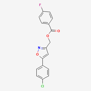 molecular formula C17H11ClFNO3 B3035924 [5-(4-Chlorophenyl)-1,2-oxazol-3-yl]methyl 4-fluorobenzoate CAS No. 338777-04-1