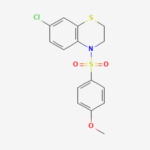 4-[(7-chloro-2,3-dihydro-4H-1,4-benzothiazin-4-yl)sulfonyl]phenyl methyl ether