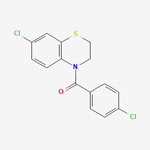 (7-chloro-2,3-dihydro-4H-1,4-benzothiazin-4-yl)(4-chlorophenyl)methanone