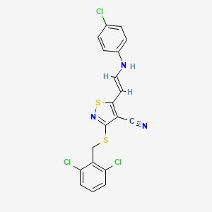 5-[2-(4-Chloroanilino)vinyl]-3-[(2,6-dichlorobenzyl)sulfanyl]-4-isothiazolecarbonitrile