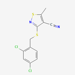 molecular formula C12H8Cl2N2S2 B3035934 3-[(2,4-二氯苄基)硫基]-5-甲基-4-异噻唑甲腈 CAS No. 338778-63-5