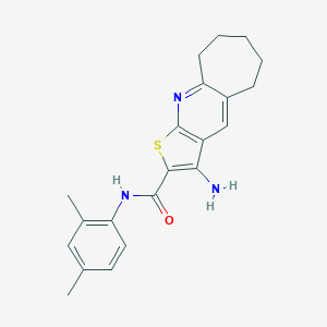 molecular formula C21H23N3OS B303594 3-amino-N-(2,4-dimethylphenyl)-6,7,8,9-tetrahydro-5H-cyclohepta[b]thieno[3,2-e]pyridine-2-carboxamide 