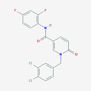 molecular formula C19H12Cl2F2N2O2 B3035944 1-(3,4-dichlorobenzyl)-N-(2,4-difluorophenyl)-6-oxo-1,6-dihydro-3-pyridinecarboxamide CAS No. 338782-59-5