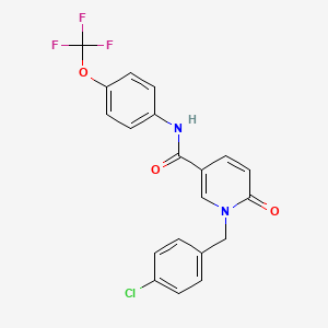 molecular formula C20H14ClF3N2O3 B3035945 1-[(4-chlorophenyl)methyl]-6-oxo-N-[4-(trifluoromethoxy)phenyl]pyridine-3-carboxamide CAS No. 338783-27-0