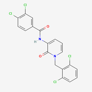 molecular formula C19H12Cl4N2O2 B3035946 3,4-dichloro-N-[1-(2,6-dichlorobenzyl)-2-oxo-1,2-dihydro-3-pyridinyl]benzenecarboxamide CAS No. 338784-11-5